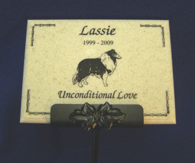 AcrylaStone Pet Memoral Plaque and Stake